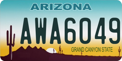 AZ license plate AWA6049