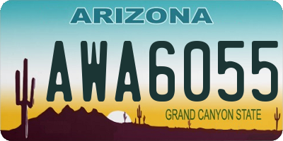 AZ license plate AWA6055