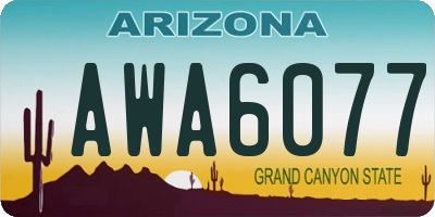 AZ license plate AWA6077