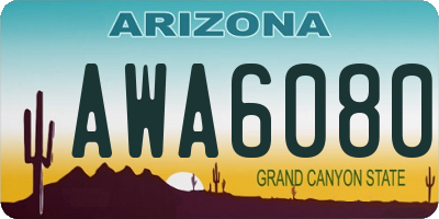 AZ license plate AWA6080