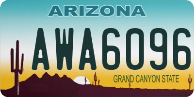 AZ license plate AWA6096
