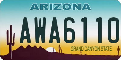 AZ license plate AWA6110