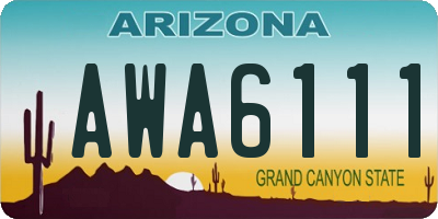 AZ license plate AWA6111