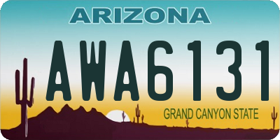 AZ license plate AWA6131