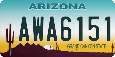 AZ license plate AWA6151
