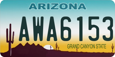 AZ license plate AWA6153