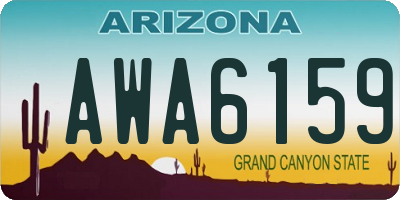AZ license plate AWA6159