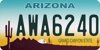 AZ license plate AWA6240