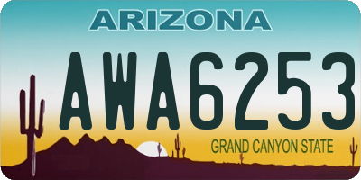 AZ license plate AWA6253