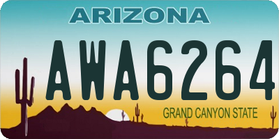 AZ license plate AWA6264