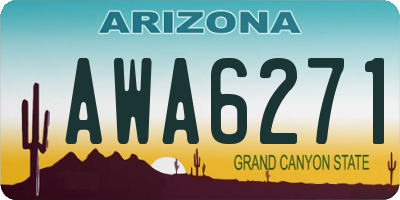 AZ license plate AWA6271
