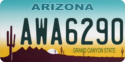 AZ license plate AWA6290