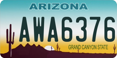 AZ license plate AWA6376