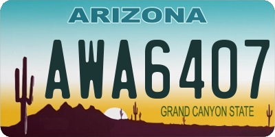 AZ license plate AWA6407