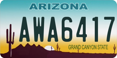 AZ license plate AWA6417