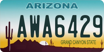AZ license plate AWA6429