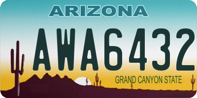AZ license plate AWA6432