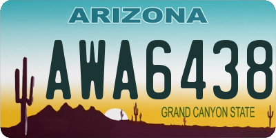 AZ license plate AWA6438