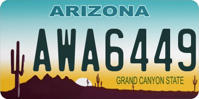 AZ license plate AWA6449