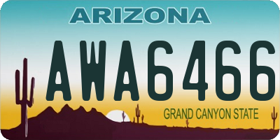 AZ license plate AWA6466
