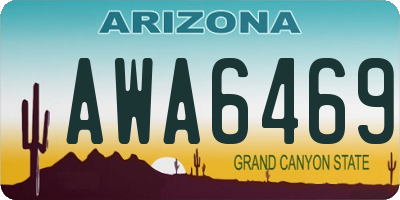 AZ license plate AWA6469
