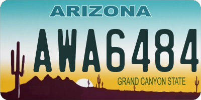 AZ license plate AWA6484