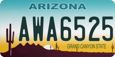AZ license plate AWA6525