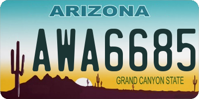 AZ license plate AWA6685
