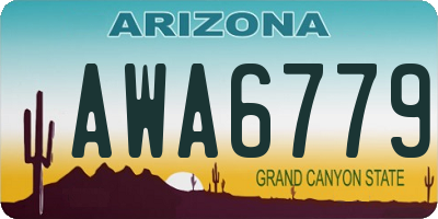 AZ license plate AWA6779
