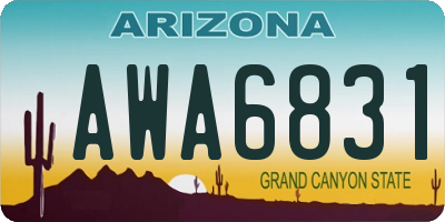 AZ license plate AWA6831