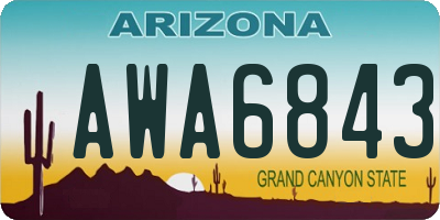 AZ license plate AWA6843