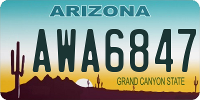 AZ license plate AWA6847