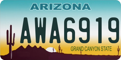 AZ license plate AWA6919