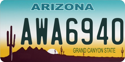 AZ license plate AWA6940