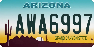 AZ license plate AWA6997
