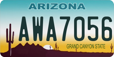 AZ license plate AWA7056