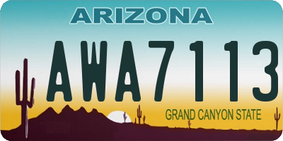 AZ license plate AWA7113