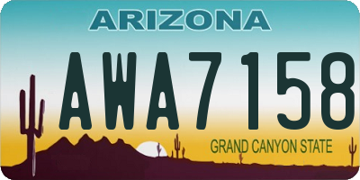 AZ license plate AWA7158