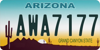 AZ license plate AWA7177