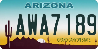 AZ license plate AWA7189