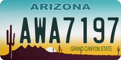 AZ license plate AWA7197
