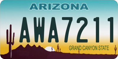 AZ license plate AWA7211