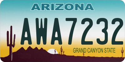 AZ license plate AWA7232