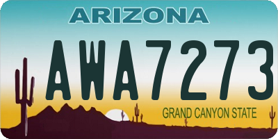 AZ license plate AWA7273