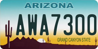 AZ license plate AWA7300
