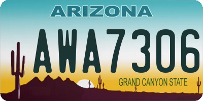 AZ license plate AWA7306