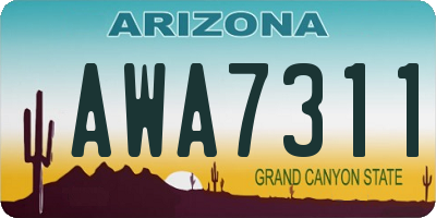 AZ license plate AWA7311