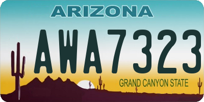 AZ license plate AWA7323