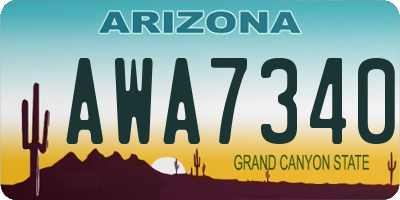 AZ license plate AWA7340