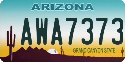 AZ license plate AWA7373